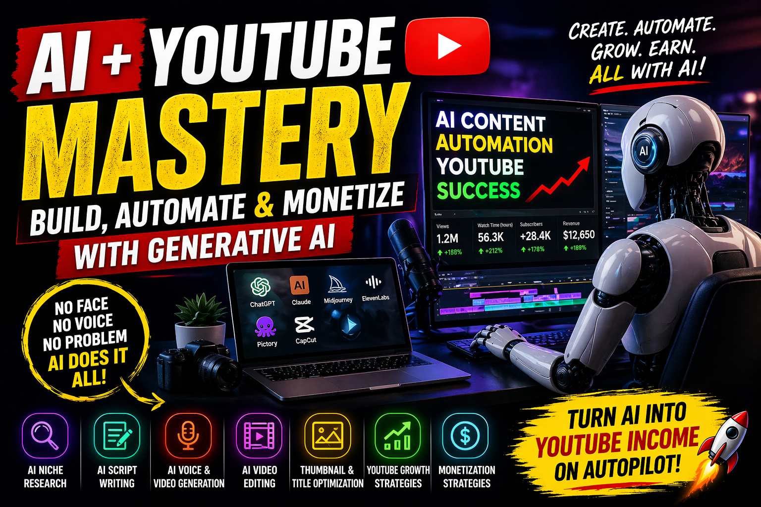 AI + YouTube Mastery: Build, Automate & Monetize with Generative AI